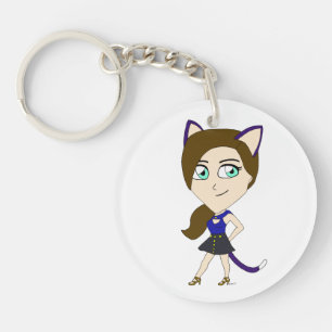 chibi catgirl  key ring