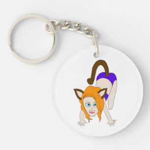 chibi catgirl key ring