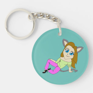 chibi catgirl   key ring