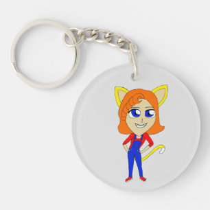 chibi catgirl   key ring