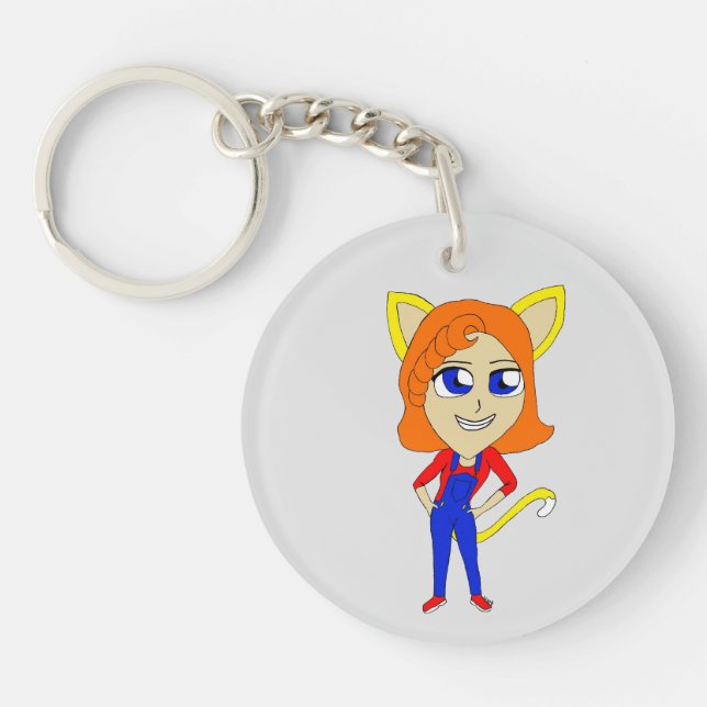 chibi catgirl   key ring (Front)
