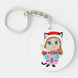 chibi catgirl key ring