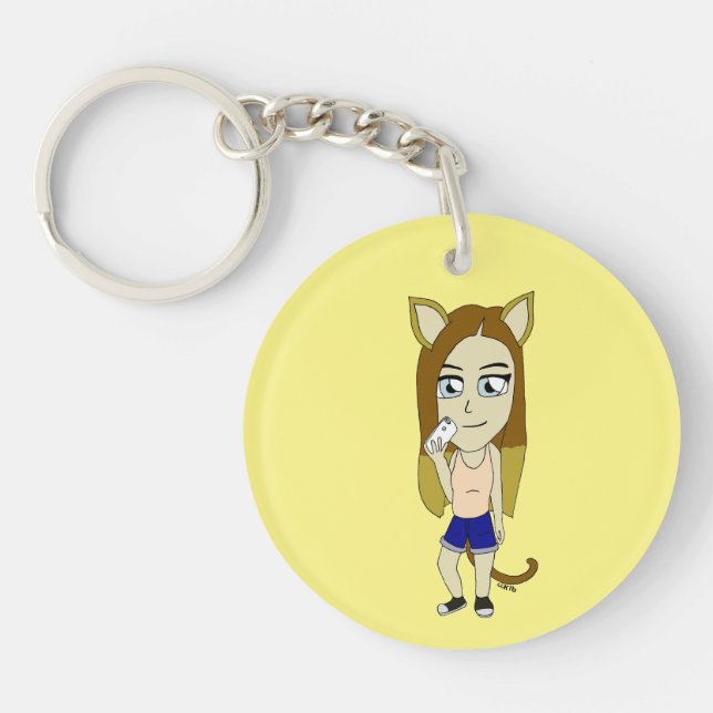 Chibi Catgirl Key Ring (Front)