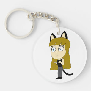 chibi catgirl key ring
