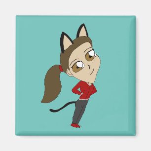 chibi catgirl  magnet