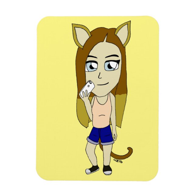 Chibi Catgirl Magnet (Vertical)