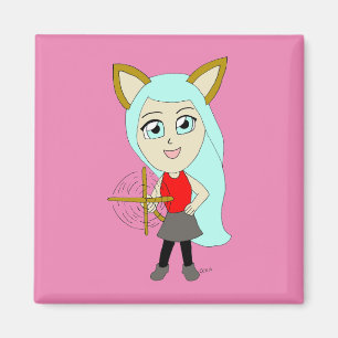 chibi catgirl magnet