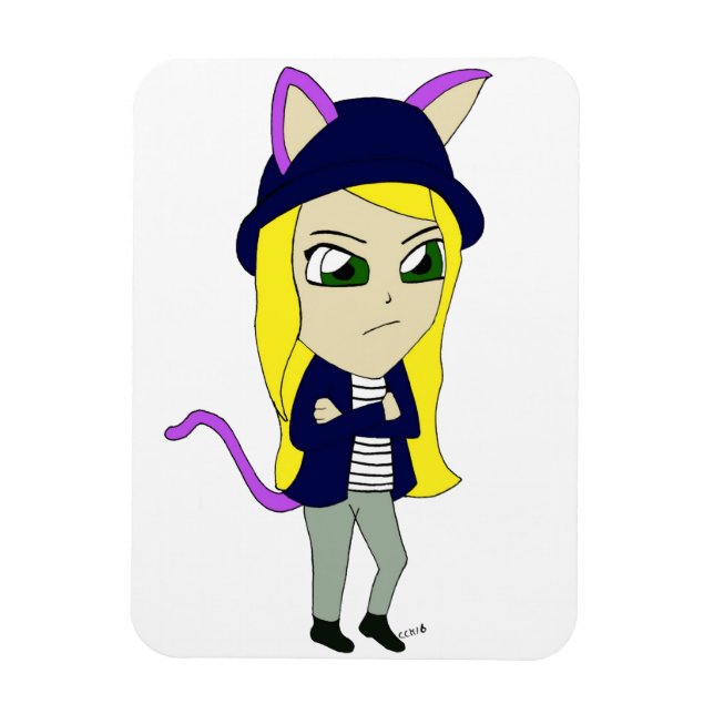 chibi catgirl  magnet (Vertical)