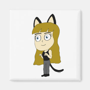 chibi catgirl magnet