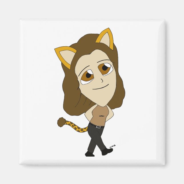 chibi catgirl   magnet (Front)