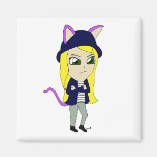 chibi catgirl magnet