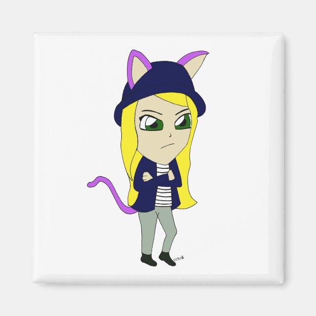 chibi catgirl magnet (Front)