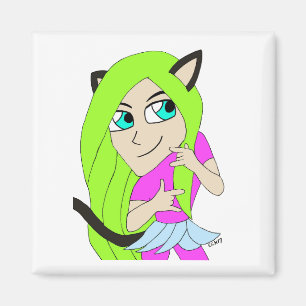 chibi catgirl  magnet
