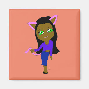 chibi catgirl magnet