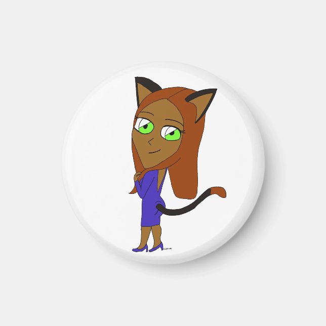 chibi catgirl   magnet (Front)