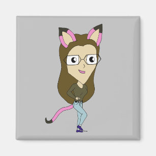 chibi catgirl magnet