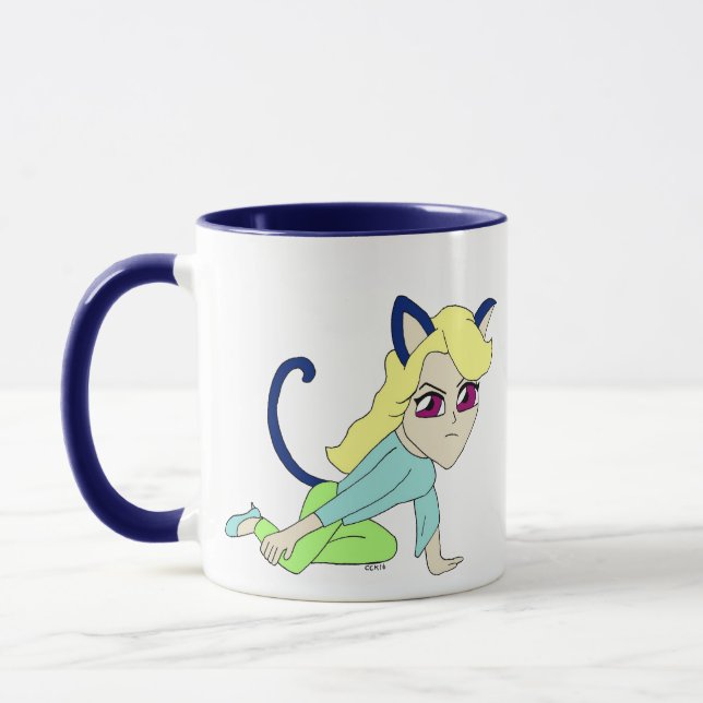 chibi catgirl     mug (Left)