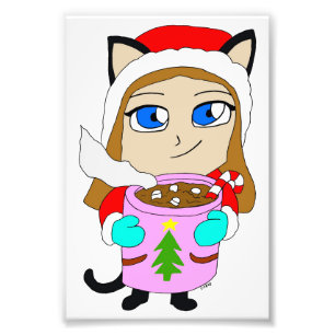 chibi catgirl  photo print