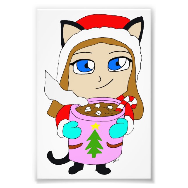 chibi catgirl  photo print (Front)