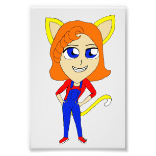 chibi catgirl photo print