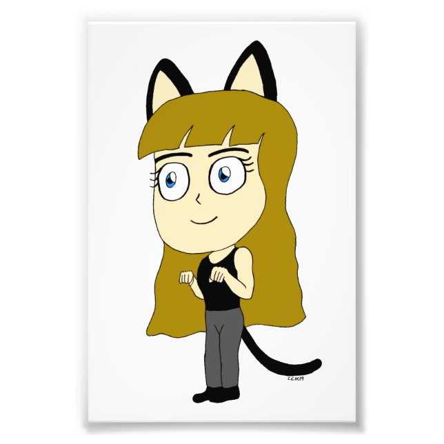 chibi catgirl photo print (Front)
