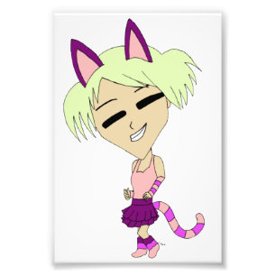 chibi catgirl  photo print