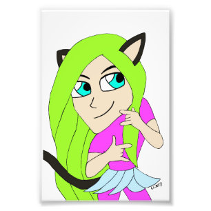 chibi catgirl  photo print