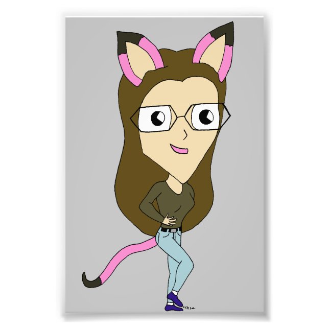 chibi catgirl photo print (Front)