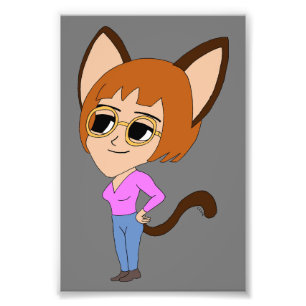 chibi catgirl photo print