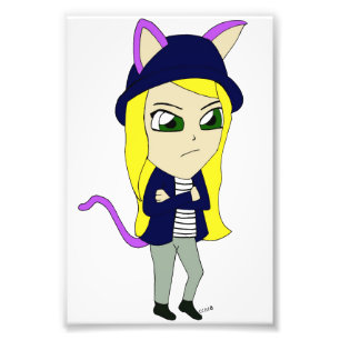 chibi catgirl photo print