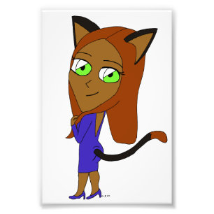 chibi catgirl photo print
