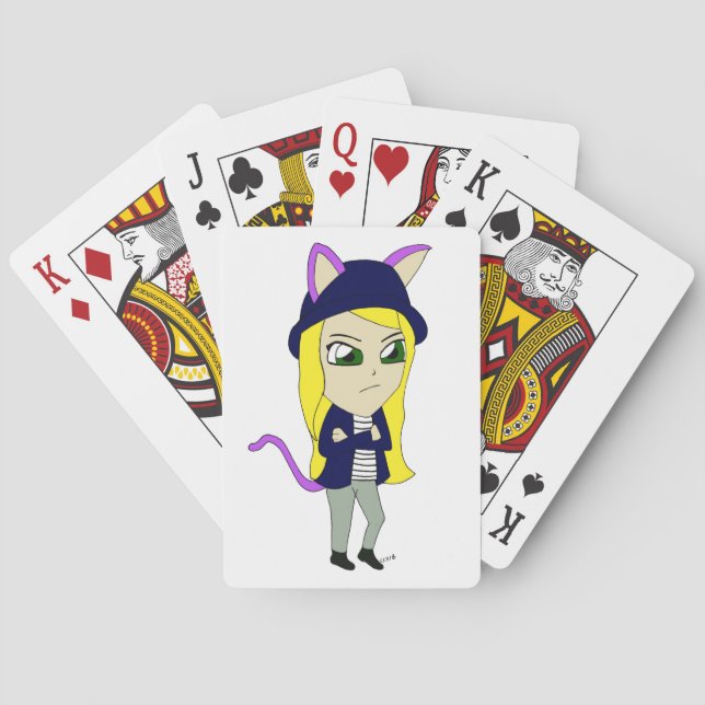 chibi catgirl playing cards (Back)