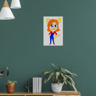 chibi catgirl poster