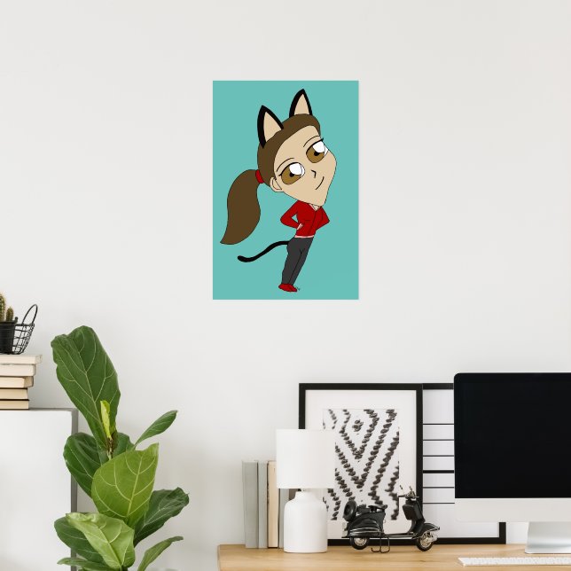 chibi catgirl  poster (Home Office)