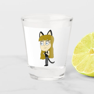 chibi catgirl shot glass