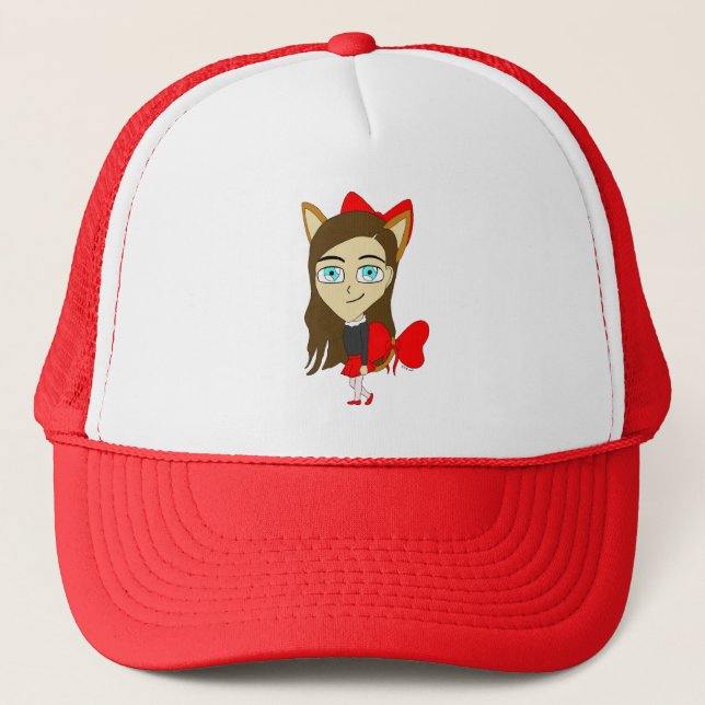chibi catgirl trucker hat (Front)