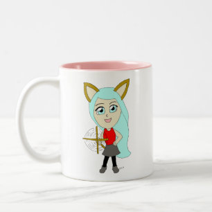 chibi catgirl Two-Tone coffee mug