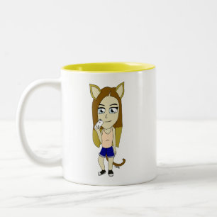 Chibi Catgirl Two-Tone Coffee Mug
