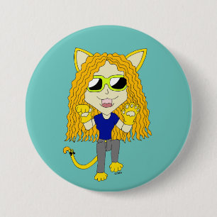 Chibi Catgirl with paws 7.5 Cm Round Badge