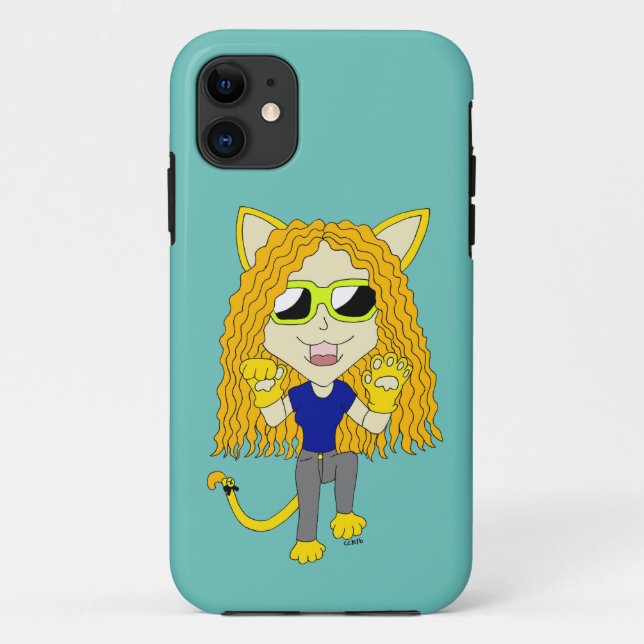 Chibi Catgirl with paws Case-Mate iPhone Case (Back)