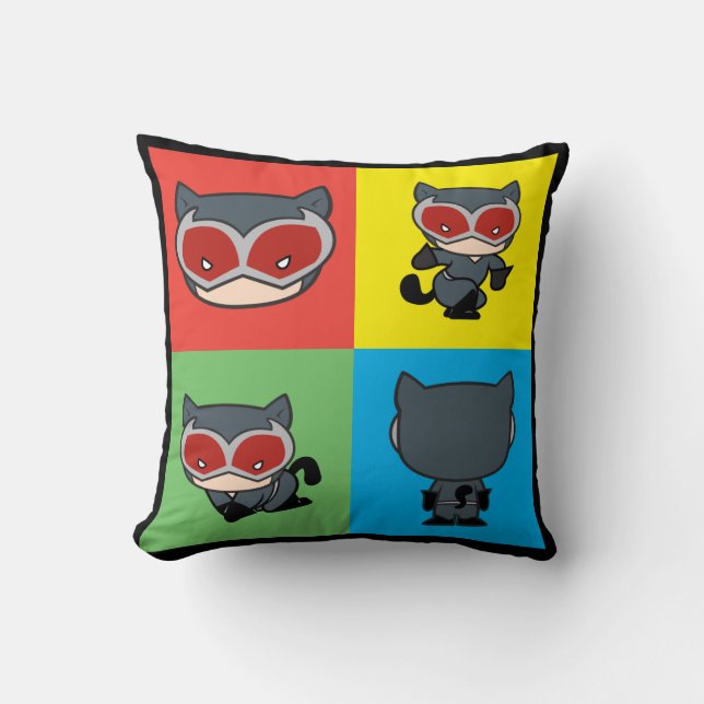 Chibi Catwoman Character Poses Cushion (Front)