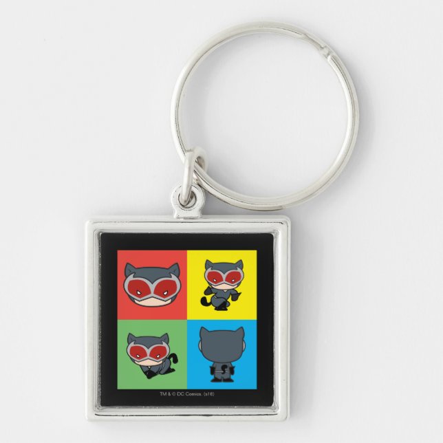 Chibi Catwoman Character Poses Key Ring (Front)