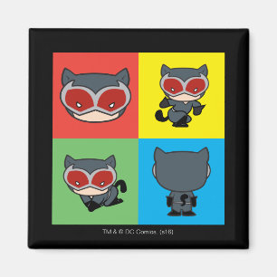 Chibi Catwoman Character Poses Magnet