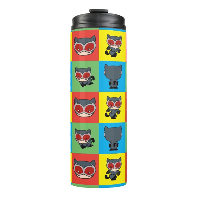 Chibi Catwoman Character Poses Thermal Tumbler (Front)