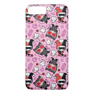 Chibi Catwoman, Harley Quinn, & Kittens Pattern iPhone 8 Plus/7 Plus Case