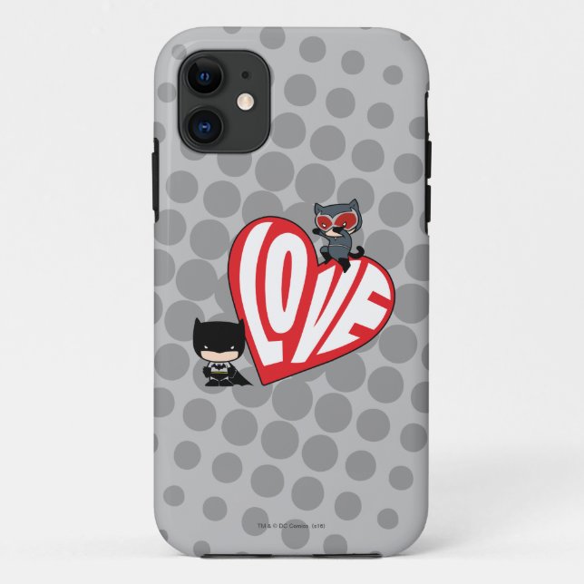 Chibi Catwoman Pounce on Batman Case-Mate iPhone Case (Back)