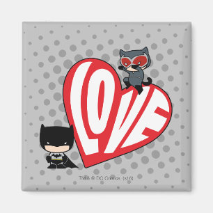 Chibi Catwoman Pounce on Batman Magnet