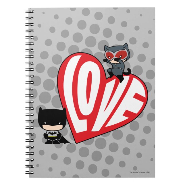 Chibi Catwoman Pounce on Batman Notebook (Front)