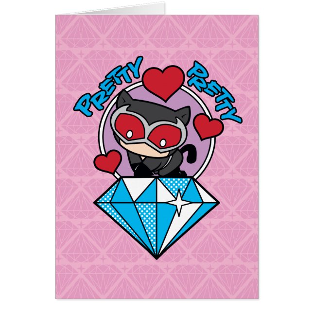 Chibi Catwoman Sitting Atop Large Diamond (Front)