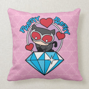 Chibi Catwoman Sitting Atop Large Diamond Cushion